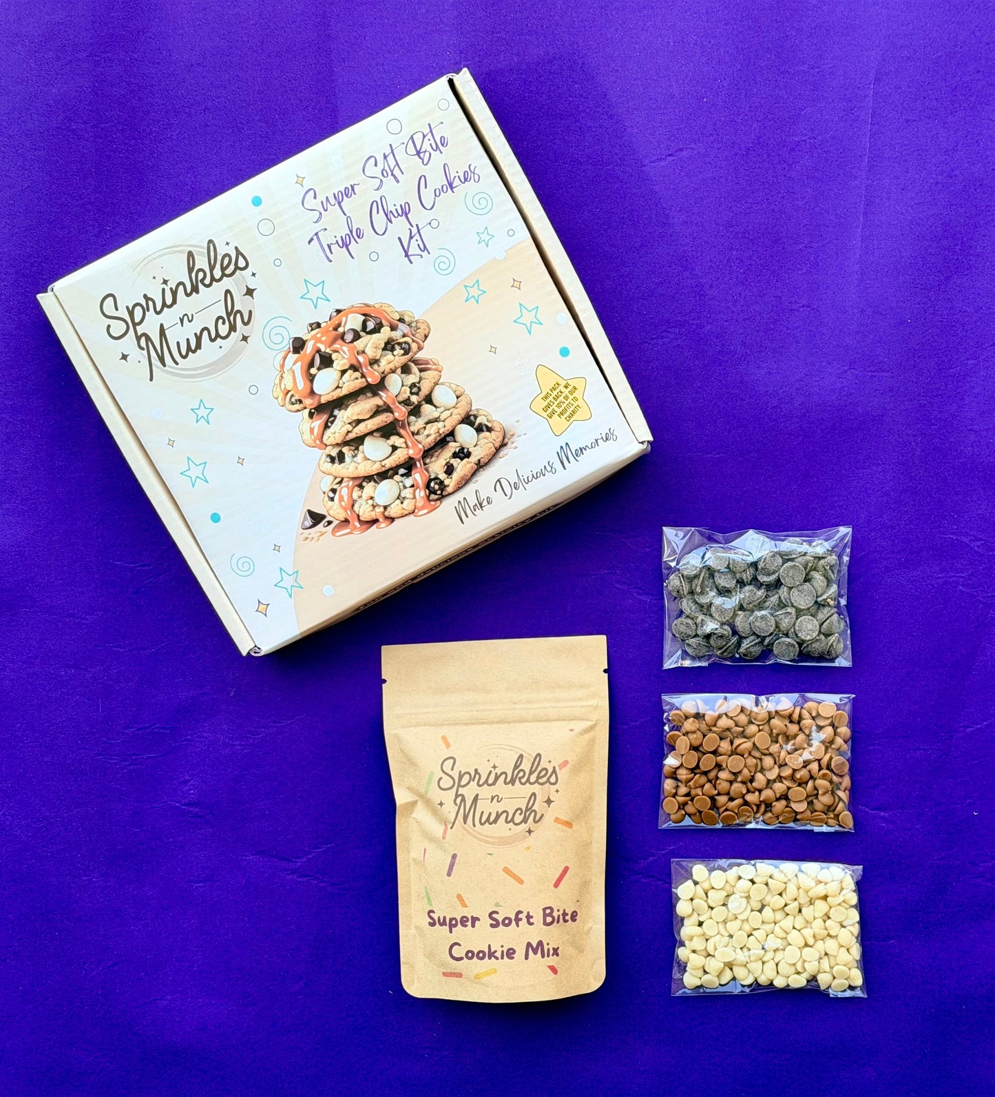 Super Soft Bite Triple Chip Cookie Baking Kit - Sprinkles N Munch
