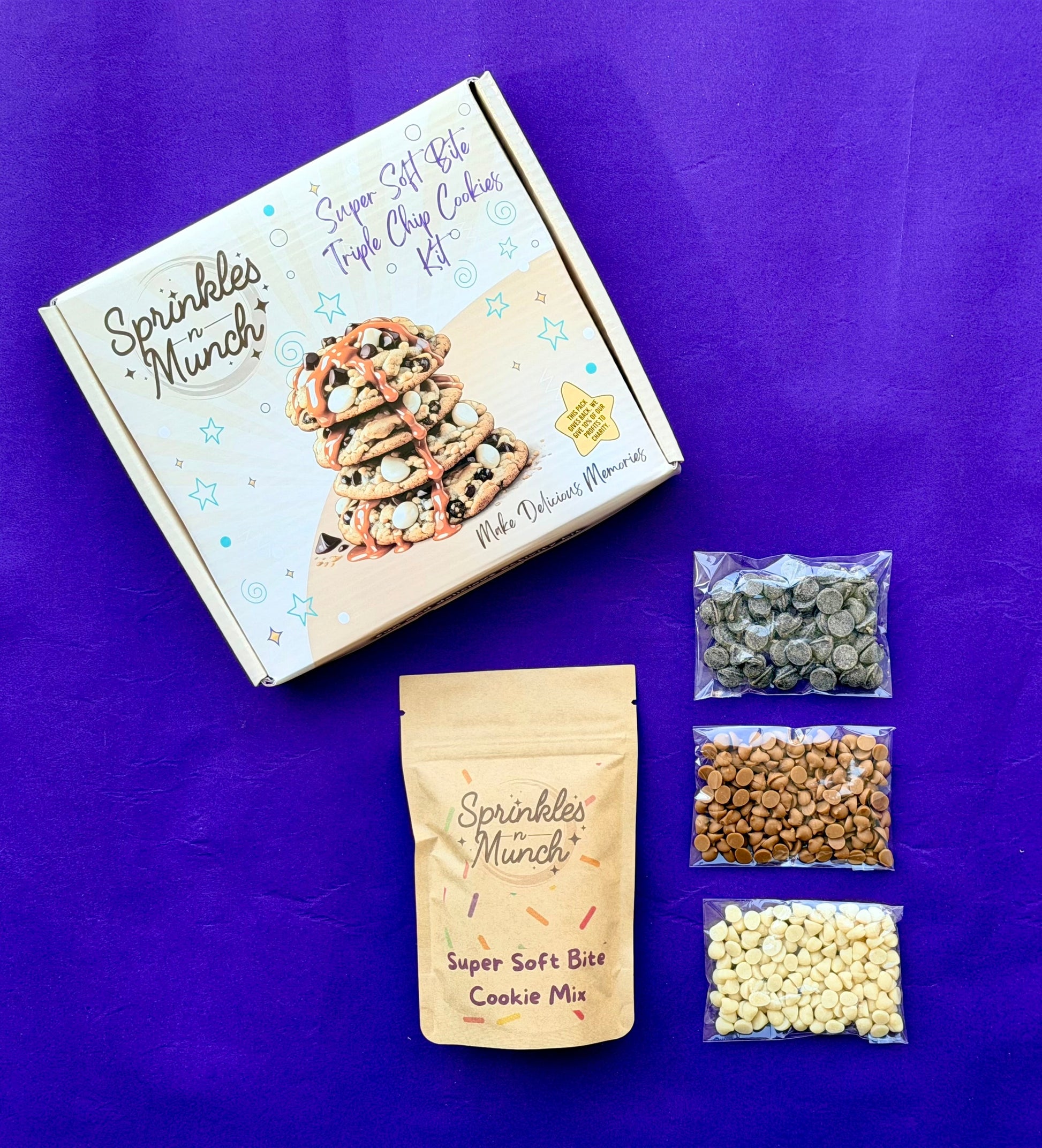 Super Soft Bite Triple Chip Cookie Baking Kit - Sprinkles N Munch